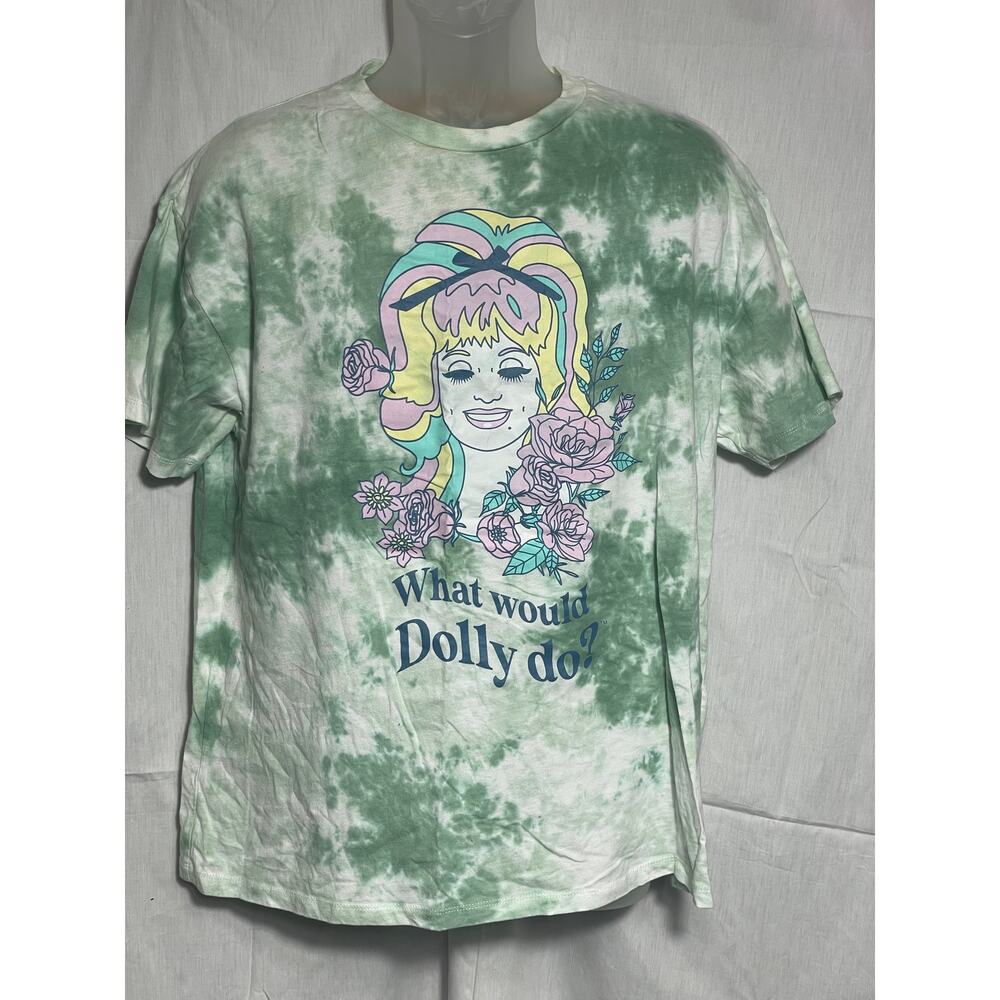 Dolly Parton Graphic Tee - Green Tie-Dye "What Would Dolly Do?" M/L